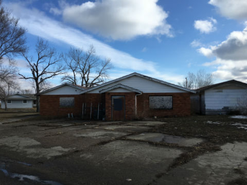 View of former Housing Authority building from entrance side of building