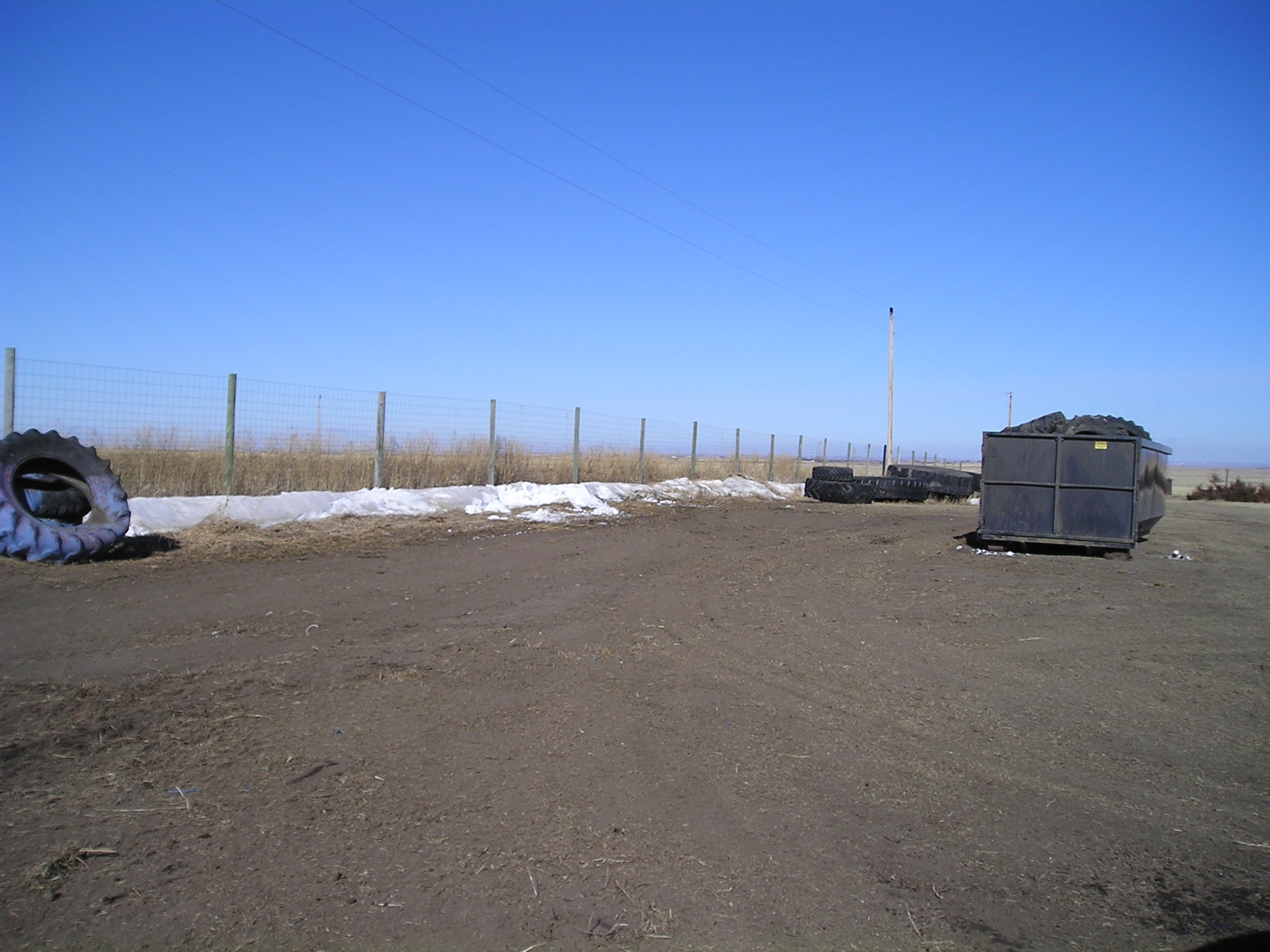 Waste tire pile after clean up