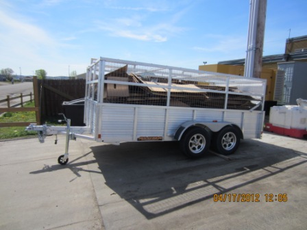 Cardboard loaded in an open trailer